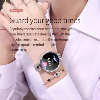 Mados Moterų Smart Žiūrėti Vandeniui Nešiojami Prietaisas Širdies ritmo Monitorius Sporto Smartwatch Moterims Moteriški