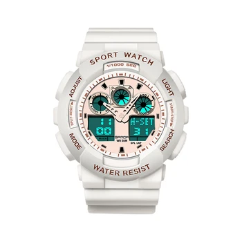 Mados Moterų Sporto Laikrodžiai Vandeniui Ponios Studentų Daugiafunkcinis Laikrodis LED Skaitmeninis Kvarcas, Baltas Žiūrėti Mergina Laikrodis