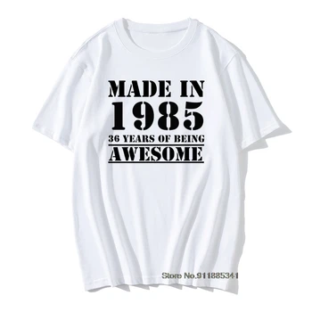 Mados Pagamintas 1985 m., Visos Originalios Dalys, Marškinėliai 36 Dovana Dizaino Medvilnės Retro TShirts Vyrų Derliaus Grafinis Atspausdintas Viršūnes Tee