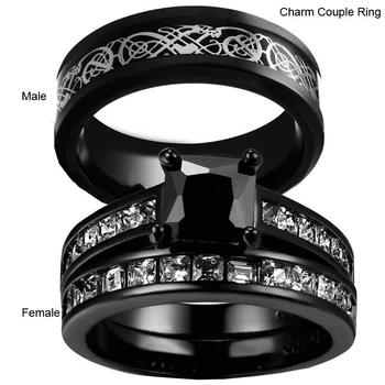 Mados Pora Žiedus Meilužis Vestuvių Juostoje Papuošalai Žavesio Nerūdijančio Plieno Vyrų Žiedas Paprasta Moteris Cirkonio Žiedų Rinkinys