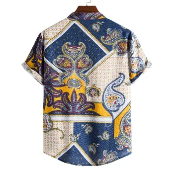 Mados Totem Spausdinti Havajų Marškinėliai Vyrams 2021 M. Vasaros Pusė Mygtuką Mados Afrikos Marškinėliai Mens Atostogų Atostogų Drabužių Chemise