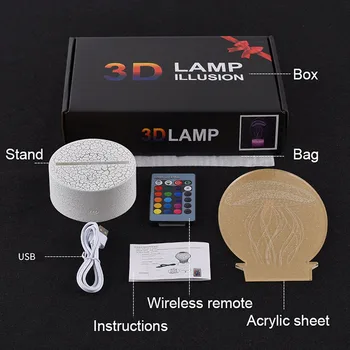 Magiclux Naujovė Apšvietimas 3D Iliuziją, LED Lempa, Bakas Modelis Naktį Žibintai Vaikams Miegamojo Puošmena Kūrybos Dovana, Lempos
