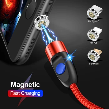 Magnetinio Micro USB C Tipo Kabelis 3A Greito Įkrovimo Magnetas Duomenų Laidas iPhone 12 Pro 
