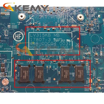 Mainboard Lenovo V330-15IKB nešiojamas plokštė LV315KB 17807-3 448.0DC04.0031 plokštę su CPU i5 7200U 4G RAM, išbandyta, gerai