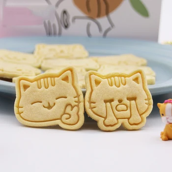 Maisto Kokybės Plastiko Kačių Temą Cookie Cutter Animaciją Kačių Sausainių Pelėsių Tortas Minkštas Paspauskite Pelėsių Sugarcraft Dekoravimo Priemonės Kepimo