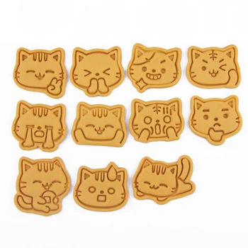Maisto Kokybės Plastiko Kačių Temą Cookie Cutter Animaciją Kačių Sausainių Pelėsių Tortas Minkštas Paspauskite Pelėsių Sugarcraft Dekoravimo Priemonės Kepimo