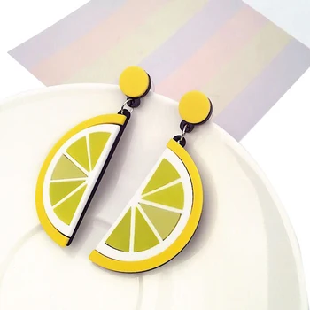 Maisto Suši citrinų Earings Moterų 2021 Tendencija Dervos Ilgai Mielas Butelis Auskarai, Pakabukas Mados Vaisių Papuošalai Mergaitėms Dovanų