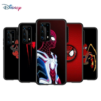 Marvel Spiderman logotipą, Huawei P40 30 P20 Pro P10 P8 P9 Lite RU E Mini Plus 2017 2019 Juodas Telefonas Padengti