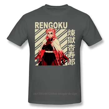Marškinėliai Vyrams Drabužius Anime Demon Slayer Janpanse Manga T-Shirt Rengoku Kyojuro - Derliaus Menas Mados Trumpomis Rankovėmis Marškinėlius