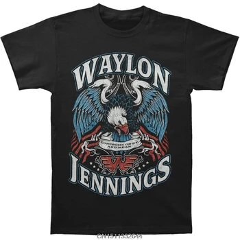 Marškinėliai Vyrams juokinga Waylon Jennings Vyrų Vienišas T-shirt Juoda