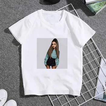 Marškinėlius Vaikams Naujas Vasaros Baby Girl Drabužių Mados Mergina Pučia kramtomosios Gumos Kawaii Mielas Spausdinti Berniukai Ariana Grande T-shirt