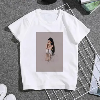 Marškinėlius Vaikams Naujas Vasaros Baby Girl Drabužių Mados Mergina Pučia kramtomosios Gumos Kawaii Mielas Spausdinti Berniukai Ariana Grande T-shirt