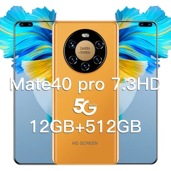 Mate40 Pro+ Išmanųjį telefoną 7.3 Colių Full Screen Deka Core 3000mAh 12 GB 512 GB 4G LTE 5G Tinklas Mobilusis Telefonas, OLED LCD