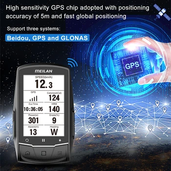 Meilan vandeniui M1 GPS Belaidžio Navigacijos Nuoma Kompiuterio MTB Dviračių Spidometras Su skystųjų KRISTALŲ Ekranas Ridos Ciklo Kompiuteris