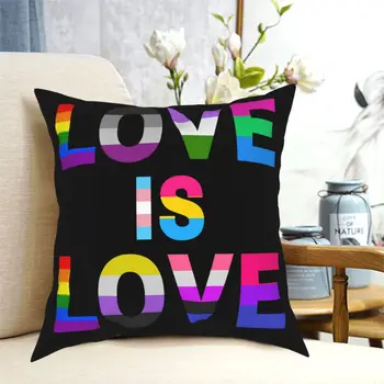 Meilė Yra Meilė Mesti Pagalvę Padengti Pagalvėles už Sofos LGBT Pride Lesbiečių, Gėjų, Biseksualų Vaivorykštė Harajuku Mados Pagalvėlių Apvalkalus