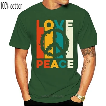 Meilės, Taikos, Laisvės T-Shirt 60S 70S Kaklaraištis Dažų Hipių Marškinėliai Tee Marškinėliai Medvilnės S-6Xl Atsitiktinis Spausdinti Mados Tee Marškinėliai