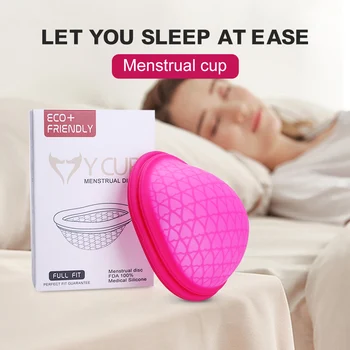 Menstruacijų Daugkartinio naudojimo Disko Butas-fit Dizaino Menstruacinis Puodelis Extra-Plonas, Sterilizavimo Silikono Menstruacijų Disko Tampon/Pad Alternatyvių lašas