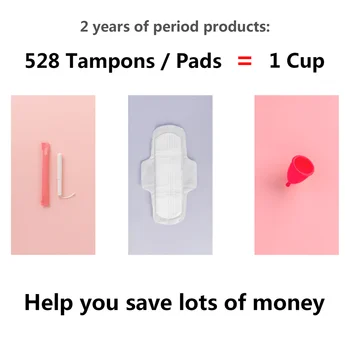 Menstruacinis Puodelis su išskyromis Vertė nepralaidžiose Medicininės kokybės Silikono Daugkartinio naudojimo Moterys Moteriškos Higienos Lady Laikotarpį, Dydis S L