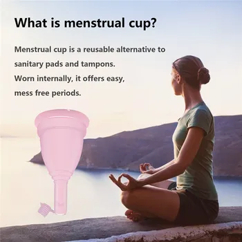 Menstruacinis Puodelis su išskyromis Vertė nepralaidžiose Medicininės kokybės Silikono Daugkartinio naudojimo Moterys Moteriškos Higienos Lady Laikotarpį, Dydis S L