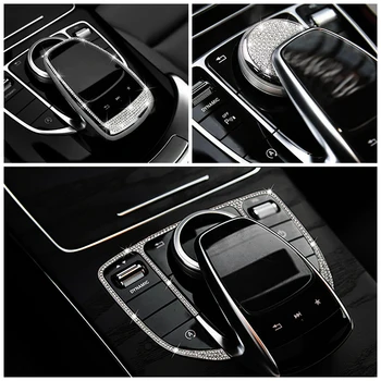 Mercedes Benz E W213 E200 E220 E250 Centrinės Konsolės Koreguoti Pelės Mygtuką Pereiti Pertvarkyti Dirbtinių Deimantų Kristalų Decal Apdaila