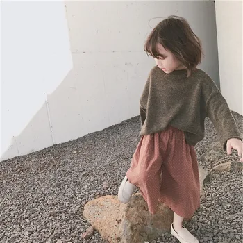 Mergaičių kelnės polka dot prarasti pločio kojų kelnės 2019 m. rudenį naujų vaikų drabužių 2-7 metų vaikams antblauzdžiai