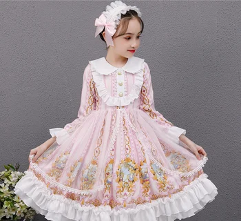 Merginos Lolita Princess Dress Vaikai Plius Aksomo Sijonas Mergina Vaikų Drabužių Užsienio Lolita