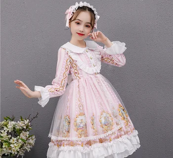 Merginos Lolita Princess Dress Vaikai Plius Aksomo Sijonas Mergina Vaikų Drabužių Užsienio Lolita