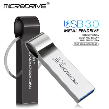 Metalo usb 3.0 flash drive 16GB 32GB 64GB 128 GB memory stick vandeniui usb3.0 U disko raktas Pendrive 64GB 32GB 16GB Pen Ratai