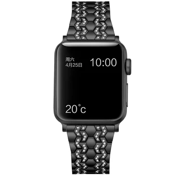 Metalų lydinio, deimantų Apyrankę, apple watch band 44mm 40mm iwatch 42mm 38mm serijos 6 5 4 3 2 1 SE priedai Watchband dirželis