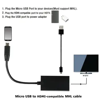 Micro USB Į HDMI Adapteris suderinamas TELEVIZORIŲ 1080P HD Audio Video Kabelis Konverteris, Skirtas 
