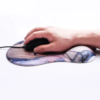 Mielas dvimatis kompiuterio pelės padas 3d krūtinės žaidimas, e-sporto animacinių filmų animacija kūrybinių silikono riešo juostelę pritaikyti