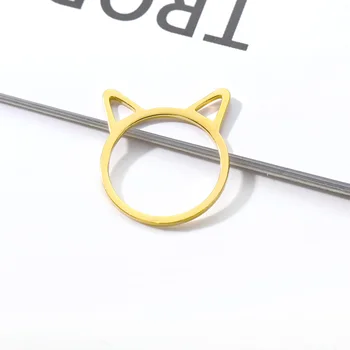 Mielas Mados Kūrybos Gyvūnų Kačių Ausys Piršto Žiedai Moterims Rose Gold Efektingas Žiedas iš Nerūdijančio Plieno Papuošalai Mergina Dovanų Didmeninės