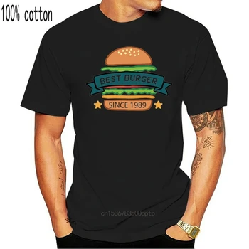 Mielas Marškinėlius Vyrų Mėsainiai Meilužis T-shirt Geriausias Burger T Shirts Animacinių filmų 1989 Balta Drabužių Atsitiktinis Užsakymą Trišakius Dovanų