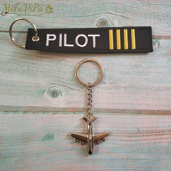 MiFaViPa Skrydžio Įgulos Piloto Keychains Dovanų Aviacijos Orlaivių Key Chain, su Metalo Plokštumos 