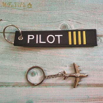 MiFaViPa Skrydžio Įgulos Piloto Keychains Dovanų Aviacijos Orlaivių Key Chain, su Metalo Plokštumos 