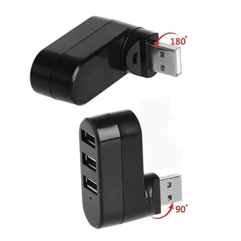Mini 3 Port USB 2.0 Sukasi Splitter Adapteris Centru 