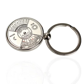 Mini Amžiną Kalendorių Keychain Žiedas Unikalus Metalo Paketų Prižiūrėtojų Raktinę 50 Metų