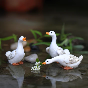 Mini Balta Antis Gyvūnų Ornamentais Žuvų Bakas Vazoninių Micro Kraštovaizdžio Puošmena Amatų Vaikų Žaislai