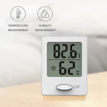 Mini LCD Elektroninis Skaitmeninis Temperatūros Jutiklis Drėgmės Matuoklis Kabelis Patalpų Lauko Termometras su Drėgmėmačiu