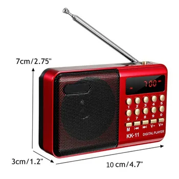 Mini Nešiojamas Delninis K11 Radijo Garsiakalbiai Įkrovimo Skaitmeninis FM USB TF MP3 Grotuvo Garsiakalbių Daugiafunkcinis Teleskopinis Antena