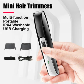 Mini Plaukų Clipper USB Įkrovimo Nešiojamieji Elektriniai plaukų žoliapjovės Skalbti Įkrovimo Barzda Žoliapjovės Plaukų Cutter Machine Už Vyrus