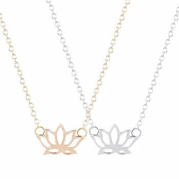 Minimalistinio Lotus Papuošalų mados Gėlių Karoliai Moterų Vestuvių Dovana mados Aukso Draugystės Bijoux Femme Karoliai