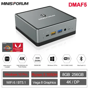 MINISFORUM Mini PC DMAF5 AMD Ryzen5 3550H Radeon Vega 8 Grafika 8G DDR4 256 GB SSD Windows 10 Pro WIFI6 BT5.1 Žaidimų TV BOX
