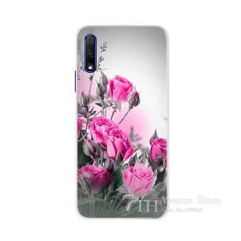 Minkšto Silikono Atveju Huawei Honor 9 X 9 X Pro Dangtelį HLK-AL10 HLK-AL00 Telefono Galinį Dangtelį Už Garbę 9X Pasaulio STK-LX1 Atveju Gėlės