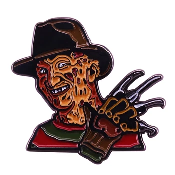 Mirtinas Svajonė Svečias Ženklelis Nightmare On Elm Street Siaubo Filmas Pin Vienas, du, Fredis ateina jums!