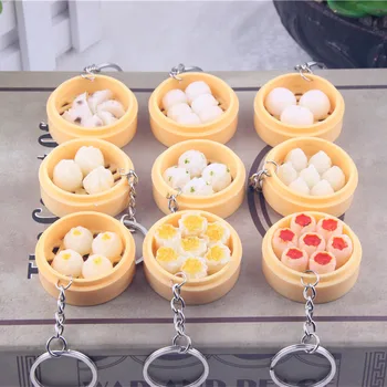 Modeliavimo Maisto Raktų Pakabukai Makaronų Kūrybos Keychain Kinijos Virtos Bandelės Kukulis Mini Garlaivis Maišelį Pakabukas Paketų Prižiūrėtojų Raktinę