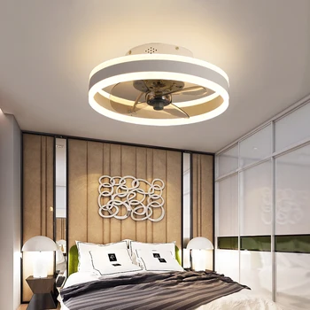 Modernus minimalistinis ventiliatorius šviesos kristalų dekoratyvinis LED nuotolinio valdymo apšvietimo miegamasis ventiliatorius lempos AC220V/110V