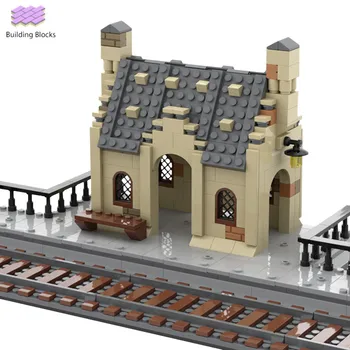 Modulinė Hogsmeadedi geležinkelio stoties Pastato Blokus SS-55511 magic movie plytų konstruktorius žaislų kolekcija vaikams, suaugusiems, dovanos