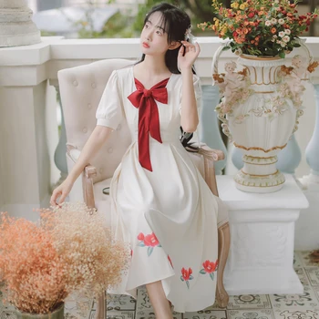 Moteriški drabužiai naujas vasaros mados lankas apykaklės gėlių spausdinimo suknelė, trumpas sluoksniuotos rankovėmis suknelės moteris