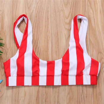 Moteriški Dviejų dalių U Kaklo maudymosi Kostiumėliai, Dryžuotas Brazilijos Bikini Mados maudymosi kostiumėlį Ponios Maudymosi Kostiumą maillot de bain femme 2019
